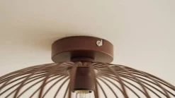 Lindby Nahele plafondlamp, bruin, metaal, Ø 40 cm, E27