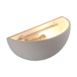 Lindby Narin wandlamp, wit, gips, halfrond, 28cm