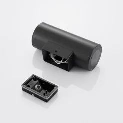 Lindby Nati buitenwandlamp, 22 cm, antraciet, IP54, rond