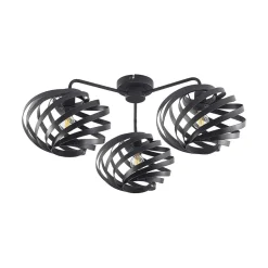 Lindby Niobano plafondlamp in zwart staal