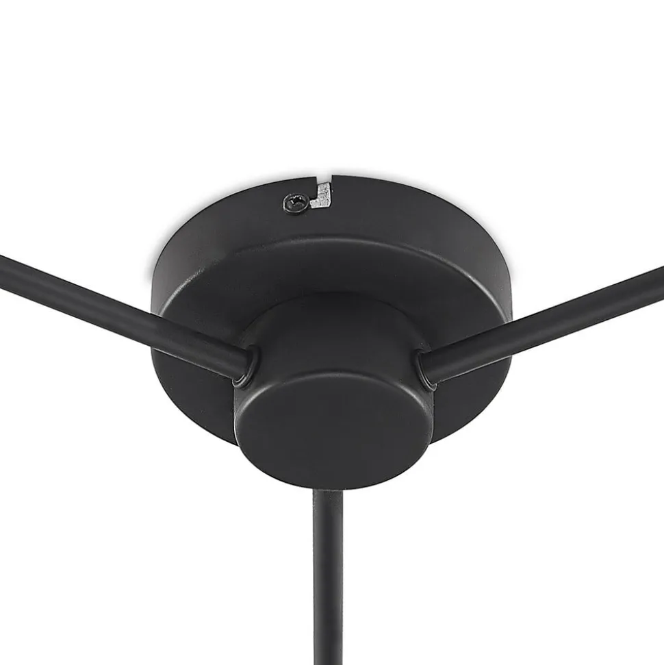 Lindby Niobano plafondlamp in zwart staal