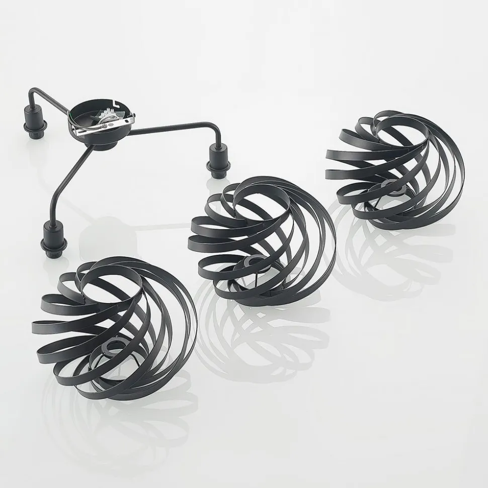 Lindby Niobano plafondlamp in zwart staal