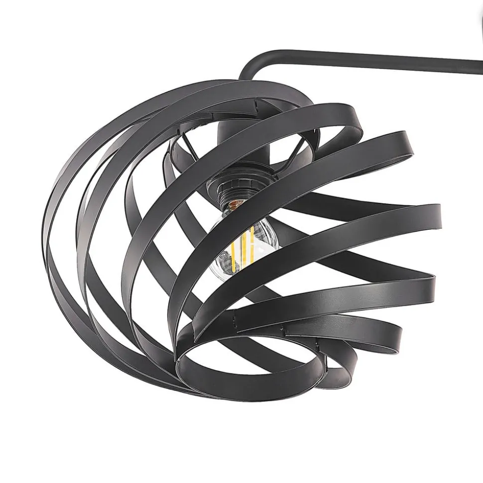 Lindby Niobano plafondlamp in zwart staal