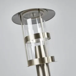 Lindby Noemi tuinpadverlichting, grijs, roestvrij staal, 80 cm, IP44