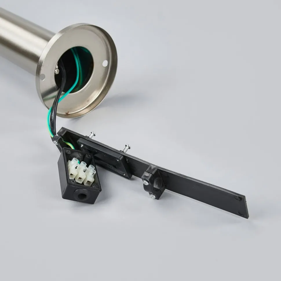 Lindby Noemi tuinpadverlichting, grijs, roestvrij staal, 80 cm, IP44