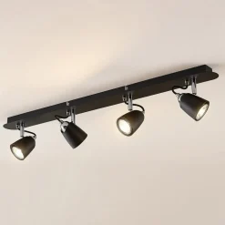 Lindby Noria plafondspot, zwart, 4-lamps