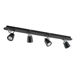 Lindby Noria plafondspot, zwart, 4-lamps