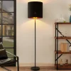 Lindby Nymar vloerlamp, stof, zwart-goud