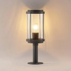 Lindby Ojali sokkellamp, rond, donkergrijs