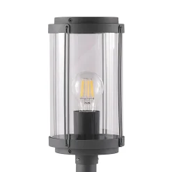 Lindby Ojali sokkellamp, rond, donkergrijs