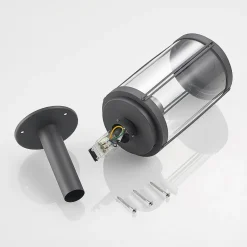 Lindby Ojali sokkellamp, rond, donkergrijs