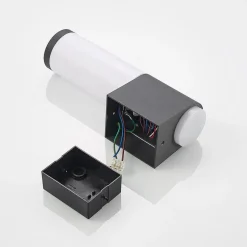 Lindby Okari buitenwandlamp met sensor, recht