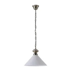 Lindby Otis hanglamp, Ø 30 cm, wit, glas, kegel, E27