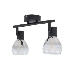 Lindby Pendura plafondlamp, 2-lamps, zwart, glas