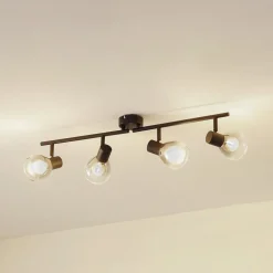 Lindby Pendura plafondlamp, 4-lamps, zwart, glas