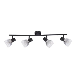Lindby Pendura plafondlamp, 4-lamps, zwart, glas