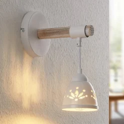 Lindby Pimana wandlamp met keramiekkap