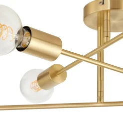 Lindby plafondlamp Aloria, 6-lamps, goud, metaal, E27