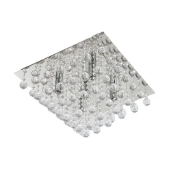 Lindby plafondlamp Annica, hoekig, chroom, metaal, 42cm