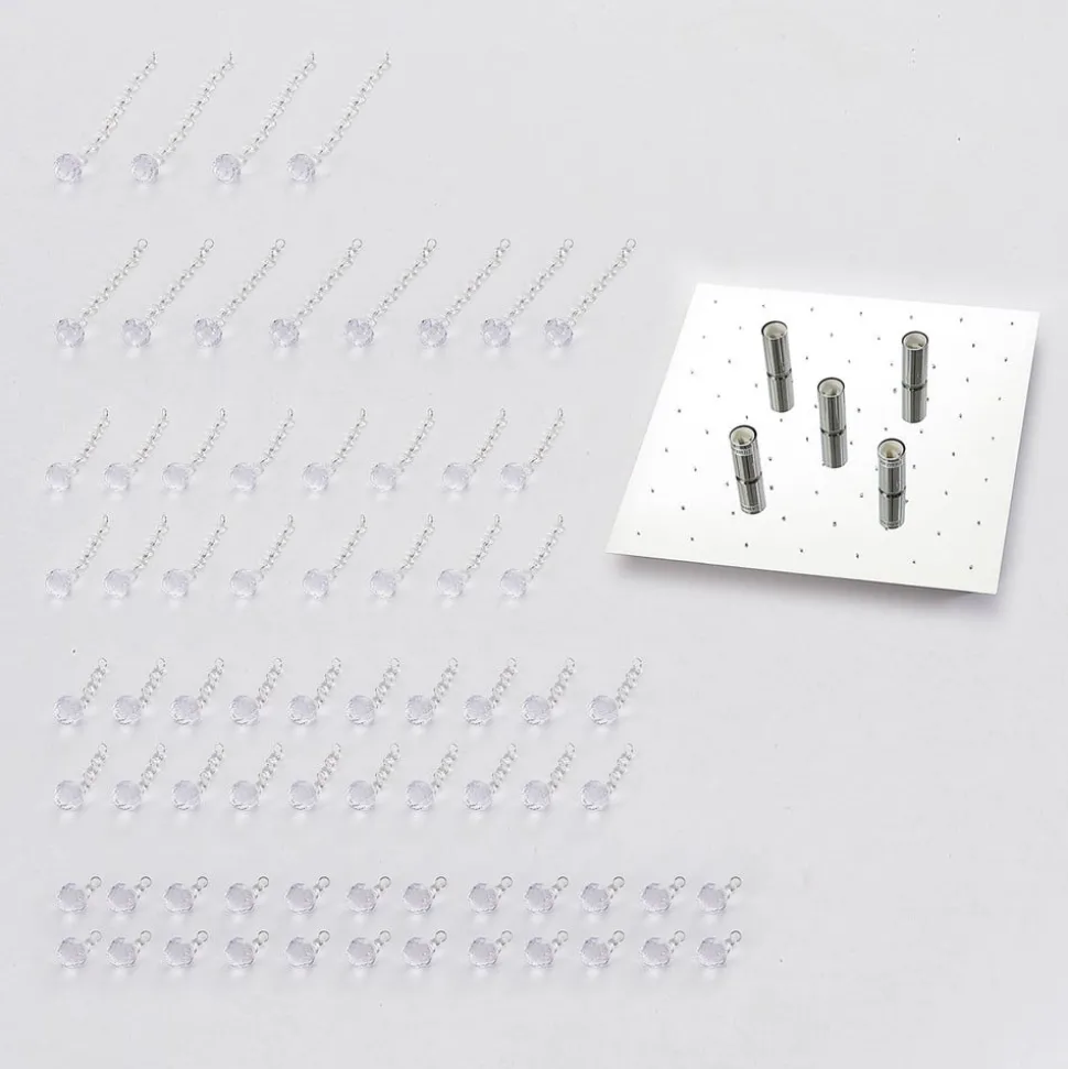 Lindby plafondlamp Annica, hoekig, chroom, metaal, 42cm