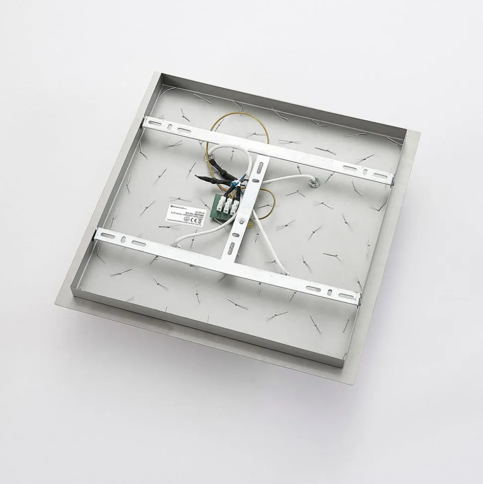 Lindby plafondlamp Annica, hoekig, chroom, metaal, 42cm