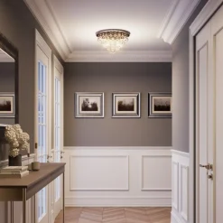 Lindby plafondlamp Annica, rond, chroom, metaal, Ø 46cm