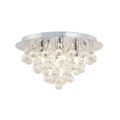 Lindby plafondlamp Antonino, 4-lamps, chroom, kristal, 35cm