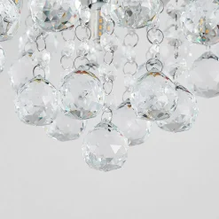 Lindby plafondlamp Antonino, 4-lamps, chroom, kristal, 35cm