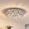 Lindby plafondlamp Antonino, 8-lamps, chroom, kristal, 55cm