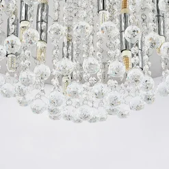 Lindby plafondlamp Antonino, 8-lamps, chroom, kristal, 55cm