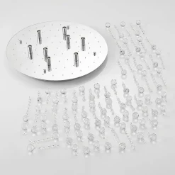 Lindby plafondlamp Antonino, 8-lamps, chroom, kristal, 55cm