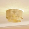 Lindby plafondlamp Anuva, beige natuur, papier, Ø 45 cm