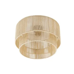 Lindby plafondlamp Anuva, beige natuur, papier, Ø 45 cm