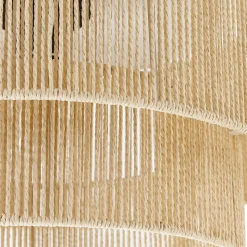 Lindby plafondlamp Anuva, beige natuur, papier, Ø 45 cm