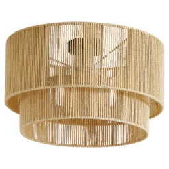 Lindby plafondlamp Anuva, beige natuur, papier, Ø 45 cm