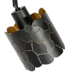 Lindby plafondlamp Aralena, zwart/goud, 3-lamps, lengte 70cm