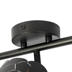 Lindby plafondlamp Aralena, zwart/goud, 3-lamps, lengte 70cm