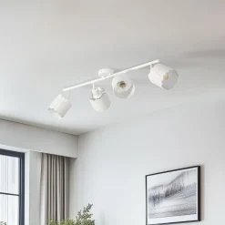 Lindby plafondlamp Aralena, wit, 4-lamps, lengte 97 cm