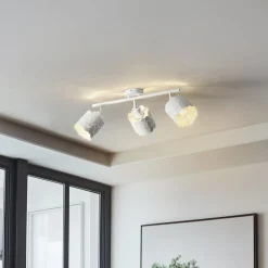 Lindby plafondlamp Aralena, wit, 3-lamps, lengte 70,5 cm