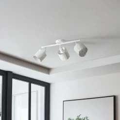 Lindby plafondlamp Aralena, wit, 3-lamps, lengte 70,5 cm