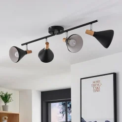Lindby plafondlamp Arina, 68 cm, zwart, 4-lamps, E14