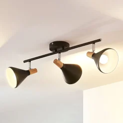 Lindby plafondlamp Arina, 53 cm, zwart, 3-lamps, E14