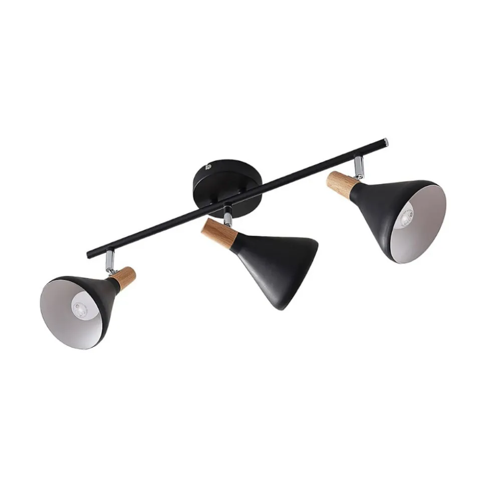 Lindby plafondlamp Arina, 53 cm, zwart, 3-lamps, E14