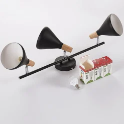 Lindby plafondlamp Arina, 53 cm, zwart, 3-lamps, E14