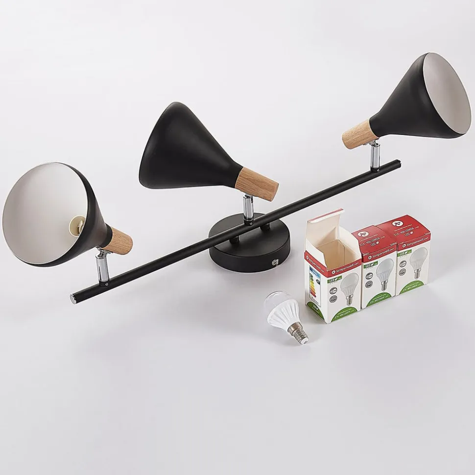 Lindby plafondlamp Arina, 53 cm, zwart, 3-lamps, E14