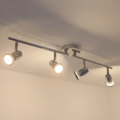 Lindby plafondlamp Arminius, 4-lamps, 70 cm, chroomkleurig