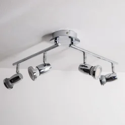 Lindby plafondlamp Arminius, 4-lamps, 70 cm, chroomkleurig