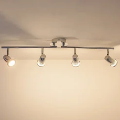 Lindby plafondlamp Arminius, 4-lamps, 70 cm, chroomkleurig