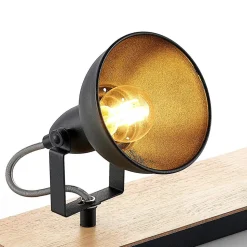 Lindby plafondlamp Aylis, 2-lamps, 40 cm, zwart, hout, E14