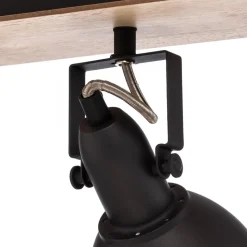 Lindby plafondlamp Aylis, 3-lamps, 60 cm, zwart, hout, E14